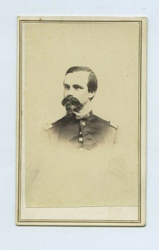 Cdv Photo Civil War Officer Col.  Benjamin - Tax Stamp