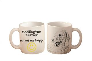 Bedlington Terrier Makes Me Happy Ceramic Mug With Dog Graphics Us