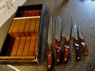 5 Piece Ecko Arrowhead Knife Set With Wall Mount Holder