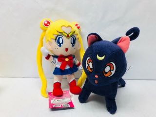 Sailor Moon Plush Doll Set W/ Luna Cat Stuffed Animal Toy Anime Naoko Takeuchi