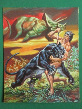 Tarzan 877 Panther Attack Unique Mexican Comic Cover Art Very Rare