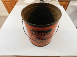 Rare Phillips 66 Light Axle Grease Tin 10 Pounds Bail Handle No Holes Vg Colors
