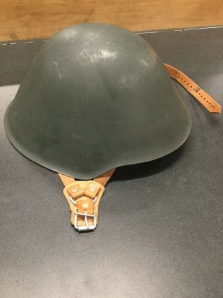 Cold War East German Army Combat Helmet W/liner And Chin Strap