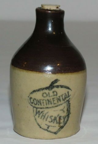 Antique Miniature Advertising Stoneware Jug,  Old Continental Whiskey - Nr