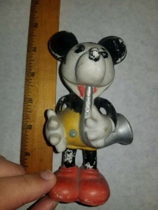 Mickey Mouse Playing Saxophone Large Bisque Disney 1930 