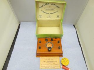 Vintage The Master Junior Wireless Receiver / Crystal Radio / Galena W/