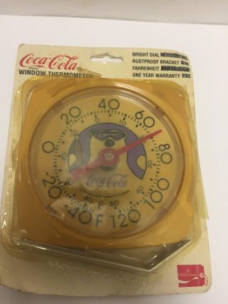 Coca Cola Wall Window Thermometer Bear With Goggles