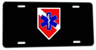 Star Of Life Dive Flag Design Aluminum License Plate Ems Paramedic
