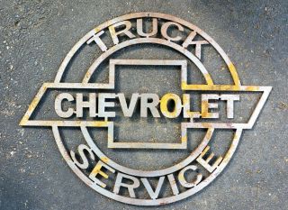 Vintage Chevrolet " Truck Service " Metal Sign - Speedcult