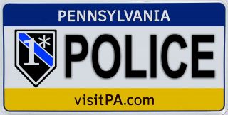 Pennsylvania Police Aluminum Novelty License Plate - Police 1 One Ass To Risk