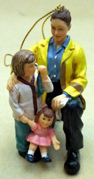 Firefighter Ornament,  " Comfort And Solace " Female And Child,  Item88383