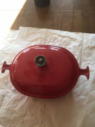 Made In France 70s Le Creuset Enzo Mari Mama Red Enamel Cast Iron 21