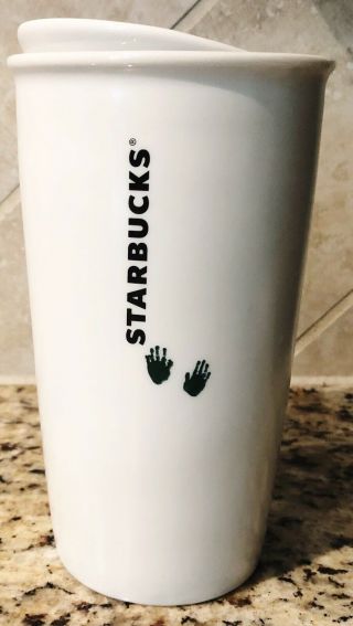 Starbucks Green Fingerpainting Child Travel Mug Limited Edition Ceramic Lid 2015 3