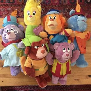 Disney Gummi Bears Plush Stuffed Animals Complete Set 80s Toys Retro