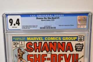 Shanna The She Devil 1 1972 CGC Graded 9.  4 Origin Jim Steranko Cover C2 3