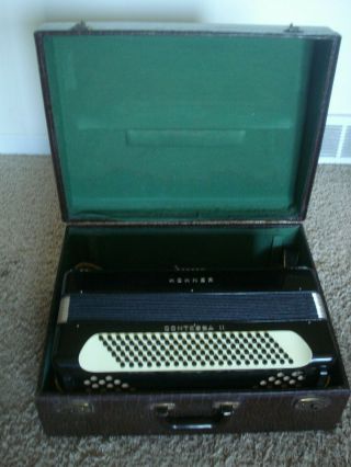 Vintage Hohner Contessa 11 Accordion W/case & Music Papers