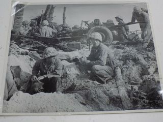 Official 1944 Wwii Usmc 8x10 Press Photo - Marines Artillery Marshall Islands