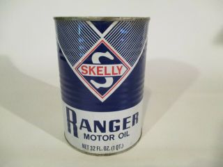 Vintage 1 Quart Skelly Ranger Motor Oil Can Display Can