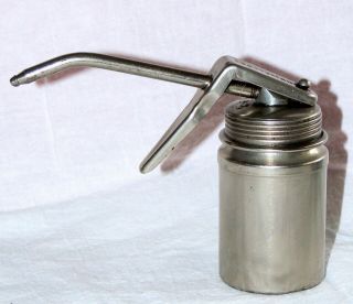 Vintage Craftsman Metal Small Pump Oil Can Squeeze Trigger Screw On Top Usa