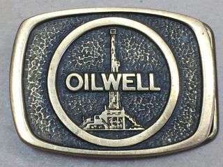 Vintage Oilwell Oil Well Belt Buckle Solid Brass Bts 1978 Made In Usa