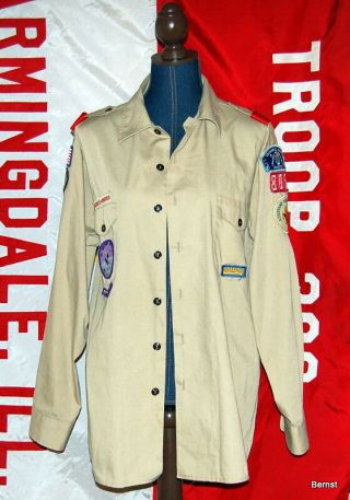 Boy Scout Uniform Shirt With Patches - Large