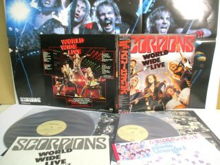 Scorpions World Wide Live 2 - Lp Vinyl Japan Toshiba Emi Ems - 67178/9 Obi Poster