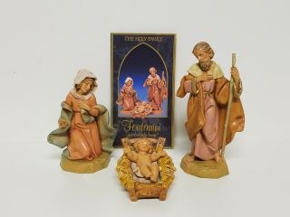 Vtg Christmas Nativity Creche Holy Family Figure Set Fontanini Dep Italy 1991