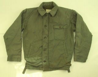Vintage Mens Vietnam Era Military Usn Us Navy A - 2 Deck Jacket Permeable Medium M
