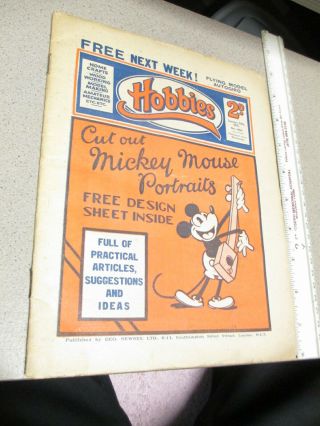 Disney Book Jan 24,  1931 Mickey Mouse Uk Paper Dolls Comic Newspaper Minnie