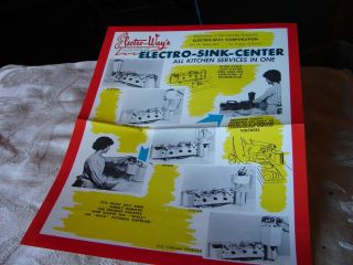 Vintage 1963 Electro - Sink - Center,  Electro Ways,  All Kitchen Services In One
