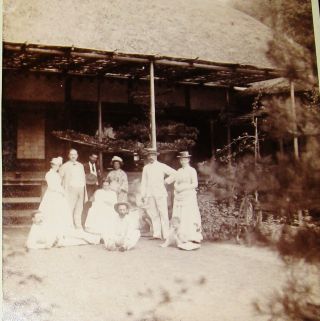 Cabinet Photo Of A Lovely Victorian Group Taken At A Japanese Temple Tomioko