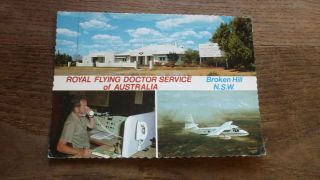 Old Australian Postcard,  1980s Broken Hill Nsw,  Royal Flying Doctor Service