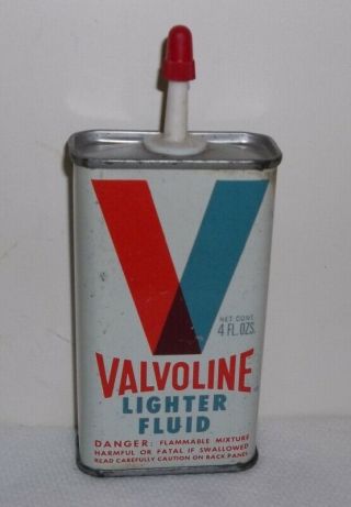 Vintage Valvoline Lighter Fluid Empty 4 Oz Steel Can