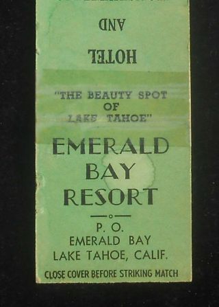 1940s Emerald Bay Resort The Beauty Spot Of Lake Tahoe Hotel Emerald Bay Ca Mb