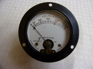 Vintage Weston Electrical Corp Volts A.  C.  Meter Model 517 Mid Century
