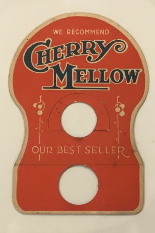 Vintage Cherry Mellow Soda Pop Bottle Topper 1930’s Beverage Ad