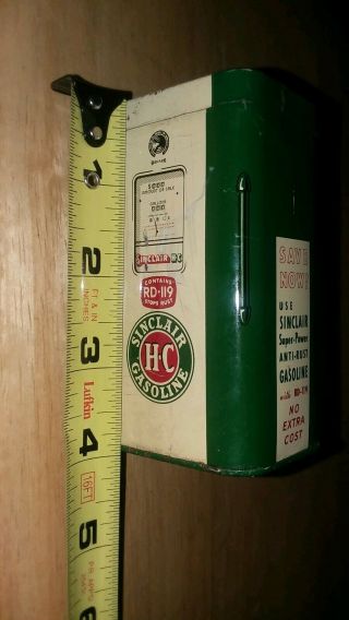 Vintage HC Sinclair Tin Can Coin Bank Sign Pump Station Service Gasoline 3