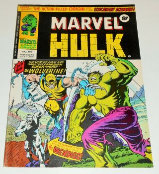 2x MIGHTY WORLD OF MARVEL no.  198 199 1976 Incredible Hulk 181 1st app WOLVERINE 2