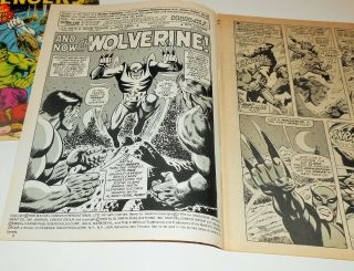 2x MIGHTY WORLD OF MARVEL no.  198 199 1976 Incredible Hulk 181 1st app WOLVERINE 3