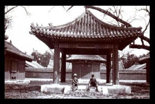 China Old Beijing Temple Scenes Peking - 1 X Orig Around 1900