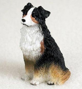 Australian Shepherd Mini Hand Painted Figurine Tri
