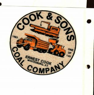 Rare 1 Of Only 150 Made Cook And Sons Coal Co.  Coal Mining Stickers 916