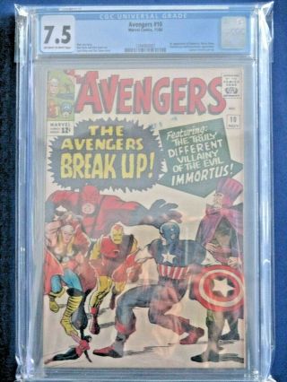 Avengers 10 - Cgc 7.  5 - 1st Appearance Of Immortus; Enchantress Appearance