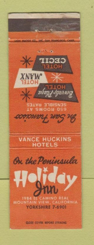 Matchbook Cover - Holiday Inn Mountain View Ca San Francisco