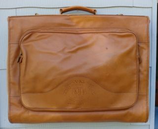 Vintage Marley Hodgson Ghurka Garment Suit Bag Brown Leather Canvas Handmade Usa