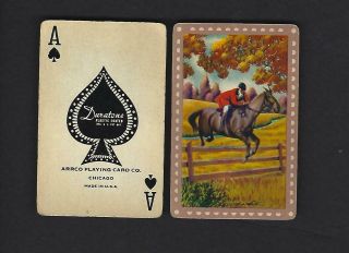 Vintage Deck Arrco Steeplechase Horse Race Playing Cards Fox Hunt Duratone