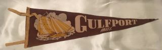 Gulfport Mississippi Vintage Felt Banner Pennant