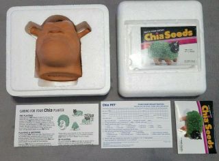 Shrek Ogre Chia Pet Head Vintage 2002 Planter Kit With Fresh Seeds