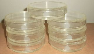 7 VTG PETRI DISHES PROPPER CROWN QUALITY 4  HEAVY DUTY THICK GLASS LABORATORY 2