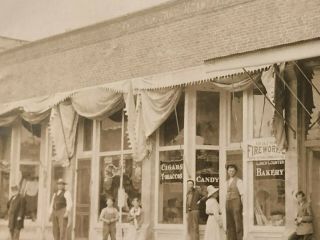 2 - Early 1900 ' s Yoncalla Oregon Photos Dirt Streets Storefronts Fireworks Sign, 3